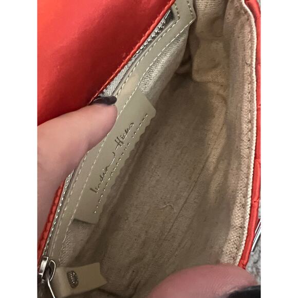 India Hicks Consort Quilted Leather Chain Strap Flap Crossbody Flame Tree NWOT - Picture 9 of 10